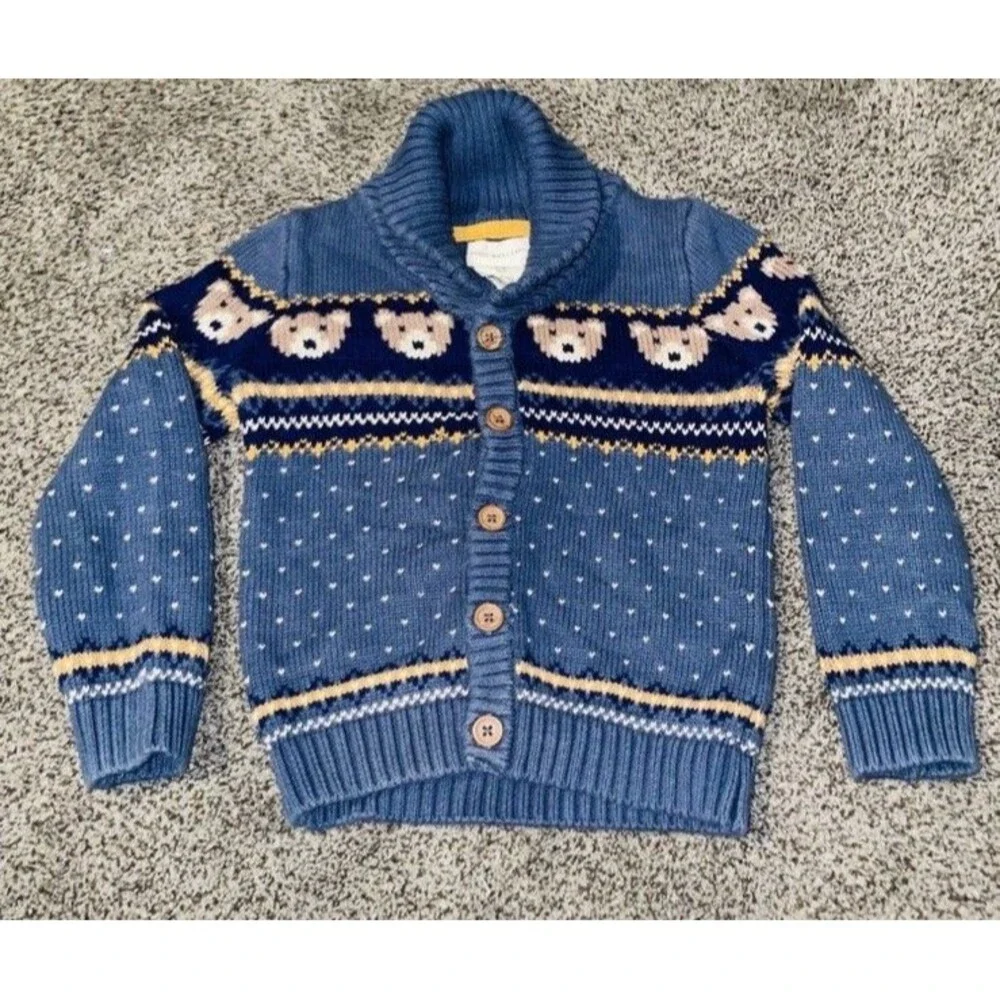 Lot 3 Boys Rorie Whelan Bear Cardigan 3T Gymboree Blazer 2T-3T babyGap Cords EUC